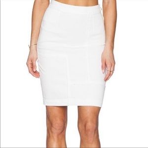FRAME white denim skirt